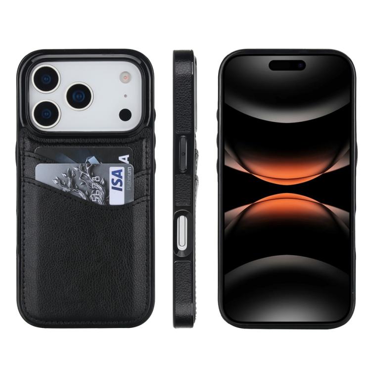 Litchi Leather Skin Card Slots Phone Case, For iPhone 17e / 16e, For iPhone 17 Pro Max, For iPhone 17 Pro, For iPhone 17, For iPhone Air, For iPhone 16 Pro Max, For iPhone 16 Pro, For iPhone 16 Plus, For iPhone 16, For iPhone 15 Pro Max, For iPhone 15 ...
