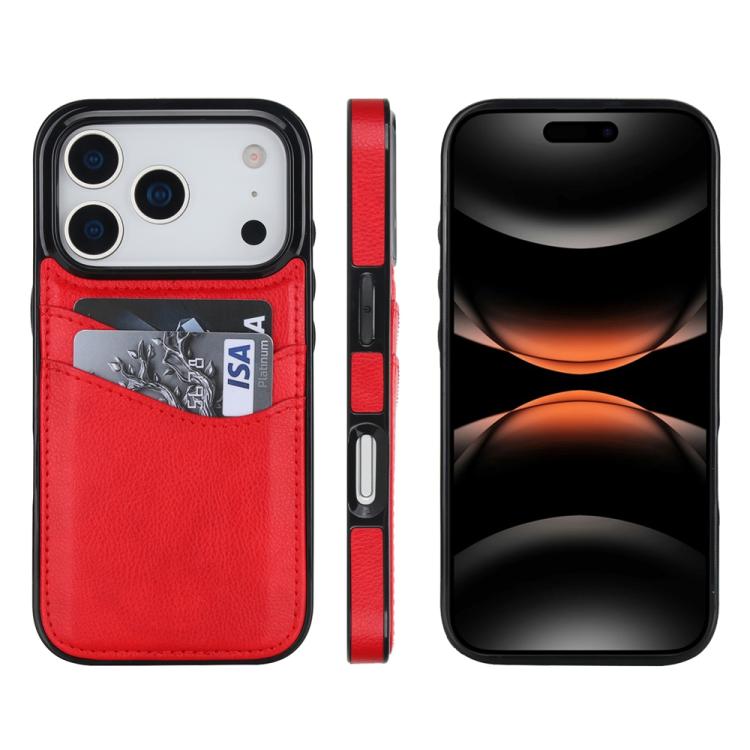 Litchi Leather Skin Card Slots Phone Case, For iPhone 17e / 16e, For iPhone 17 Pro Max, For iPhone 17 Pro, For iPhone 17, For iPhone Air, For iPhone 16 Pro Max, For iPhone 16 Pro, For iPhone 16 Plus, For iPhone 16, For iPhone 15 Pro Max, For iPhone 15 ...