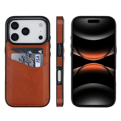 Litchi Leather Skin Card Slots Phone Case, For iPhone 17e / 16e, For iPhone 17 Pro Max, For iPhone 17 Pro, For iPhone 17, For iPhone Air, For iPhone 16 Pro Max, For iPhone 16 Pro, For iPhone 16 Plus, For iPhone 16, For iPhone 15 Pro Max, For iPhone 15 ...