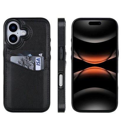 Litchi Leather Skin Card Slots Phone Case, For iPhone 17e / 16e, For iPhone 17 Pro Max, For iPhone 17 Pro, For iPhone 17, For iPhone Air, For iPhone 16 Pro Max, For iPhone 16 Pro, For iPhone 16 Plus, For iPhone 16, For iPhone 15 Pro Max, For iPhone 15 ...