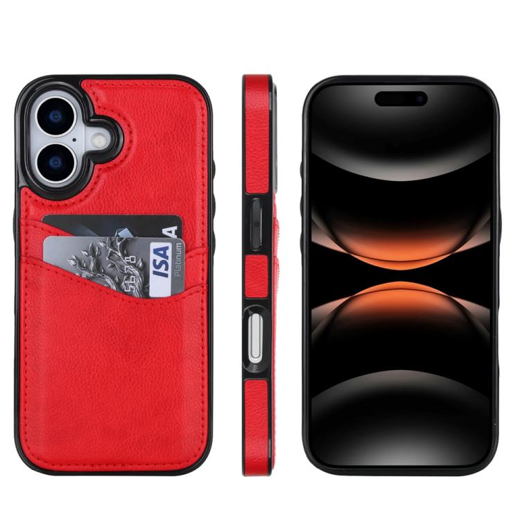 Litchi Leather Skin Card Slots Phone Case, For iPhone 17e / 16e, For iPhone 17 Pro Max, For iPhone 17 Pro, For iPhone 17, For iPhone Air, For iPhone 16 Pro Max, For iPhone 16 Pro, For iPhone 16 Plus, For iPhone 16, For iPhone 15 Pro Max, For iPhone 15 ...