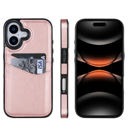 Litchi Leather Skin Card Slots Phone Case, For iPhone 17e / 16e, For iPhone 17 Pro Max, For iPhone 17 Pro, For iPhone 17, For iPhone Air, For iPhone 16 Pro Max, For iPhone 16 Pro, For iPhone 16 Plus, For iPhone 16, For iPhone 15 Pro Max, For iPhone 15 ...