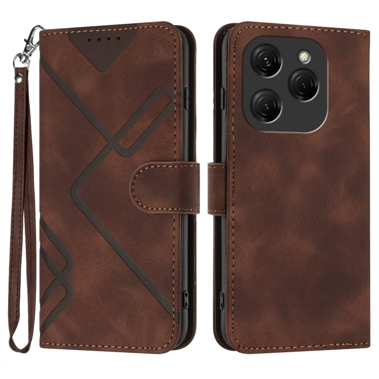 Line Pattern Skin Feel Leather Phone Case, For Tecno Camon 30 Pro, For Tecno Pova 6 Pro, For Tecno Spark 20 Pro, For Tecno Spark 20, For Tecno Spark Go 2024, For Tecno Camon 20 Premier, For Tecno Camon 20 / 20 Pro 4G, For Tecno Spark 10C               ...