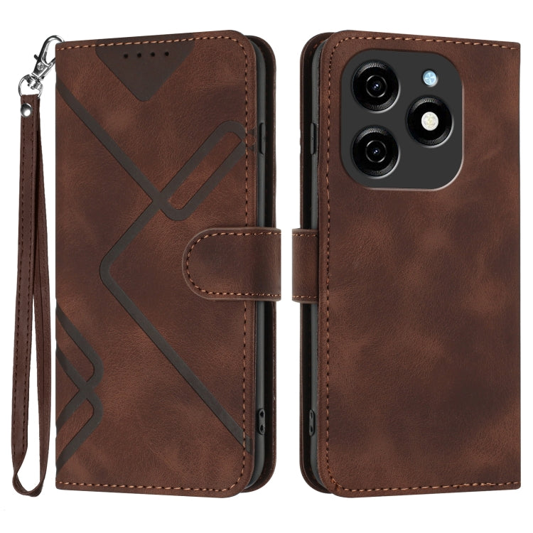 Line Pattern Skin Feel Leather Phone Case, For Tecno Camon 30 Pro, For Tecno Pova 6 Pro, For Tecno Spark 20 Pro, For Tecno Spark 20, For Tecno Spark Go 2024, For Tecno Camon 20 Premier, For Tecno Camon 20 / 20 Pro 4G, For Tecno Spark 10C               ...