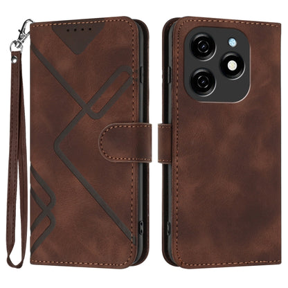 Line Pattern Skin Feel Leather Phone Case, For Tecno Camon 30 Pro, For Tecno Pova 6 Pro, For Tecno Spark 20 Pro, For Tecno Spark 20, For Tecno Spark Go 2024, For Tecno Camon 20 Premier, For Tecno Camon 20 / 20 Pro 4G, For Tecno Spark 10C               ...