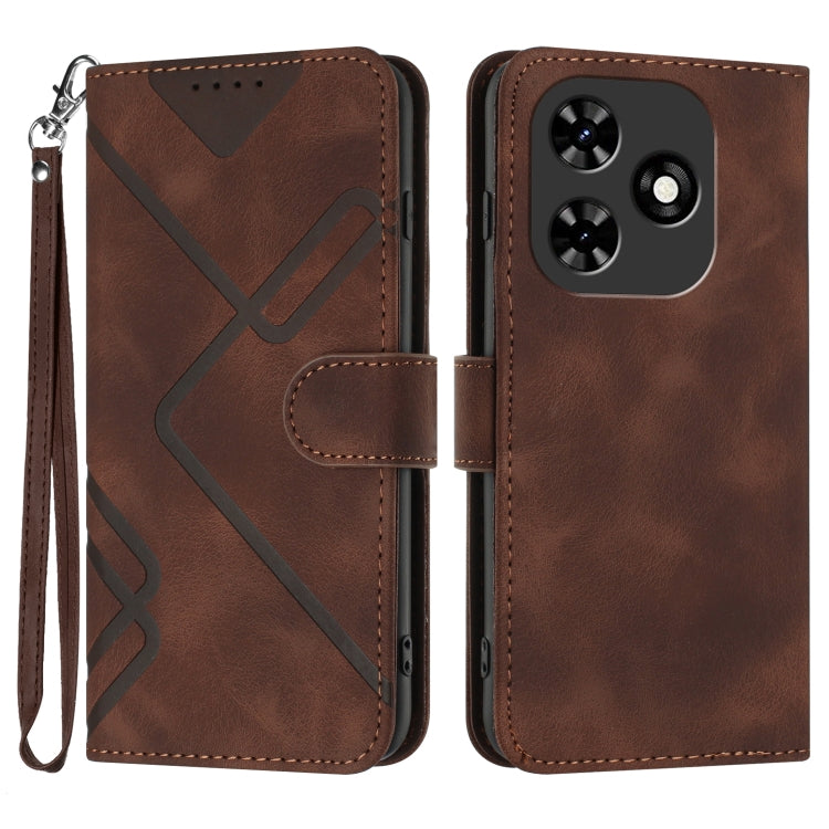 Line Pattern Skin Feel Leather Phone Case, For Tecno Camon 30 Pro, For Tecno Pova 6 Pro, For Tecno Spark 20 Pro, For Tecno Spark 20, For Tecno Spark Go 2024, For Tecno Camon 20 Premier, For Tecno Camon 20 / 20 Pro 4G, For Tecno Spark 10C               ...