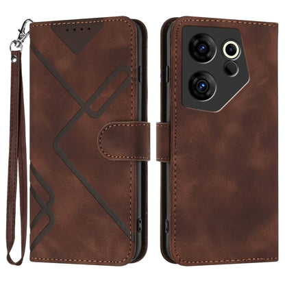 Line Pattern Skin Feel Leather Phone Case, For Tecno Camon 30 Pro, For Tecno Pova 6 Pro, For Tecno Spark 20 Pro, For Tecno Spark 20, For Tecno Spark Go 2024, For Tecno Camon 20 Premier, For Tecno Camon 20 / 20 Pro 4G, For Tecno Spark 10C               ...