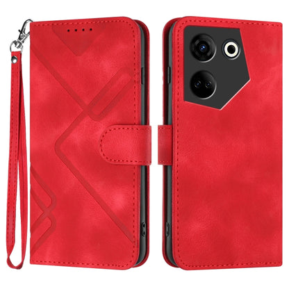 Line Pattern Skin Feel Leather Phone Case, For Tecno Camon 30 Pro, For Tecno Pova 6 Pro, For Tecno Spark 20 Pro, For Tecno Spark 20, For Tecno Spark Go 2024, For Tecno Camon 20 Premier, For Tecno Camon 20 / 20 Pro 4G, For Tecno Spark 10C               ...