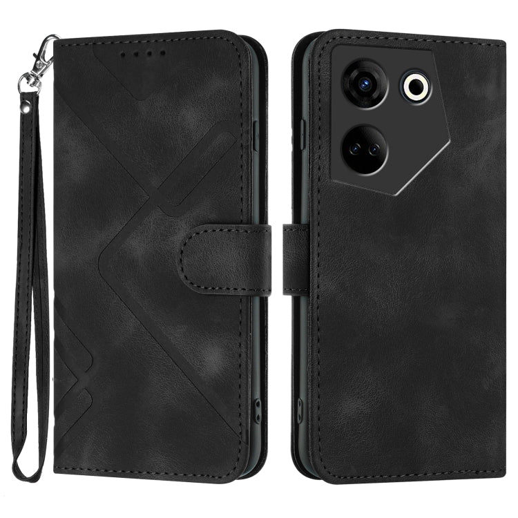 Line Pattern Skin Feel Leather Phone Case, For Tecno Camon 30 Pro, For Tecno Pova 6 Pro, For Tecno Spark 20 Pro, For Tecno Spark 20, For Tecno Spark Go 2024, For Tecno Camon 20 Premier, For Tecno Camon 20 / 20 Pro 4G, For Tecno Spark 10C               ...