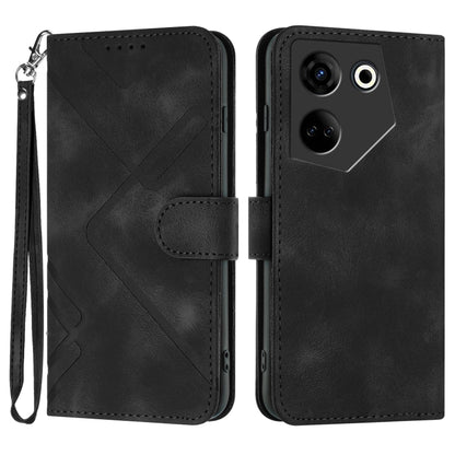 Line Pattern Skin Feel Leather Phone Case, For Tecno Camon 30 Pro, For Tecno Pova 6 Pro, For Tecno Spark 20 Pro, For Tecno Spark 20, For Tecno Spark Go 2024, For Tecno Camon 20 Premier, For Tecno Camon 20 / 20 Pro 4G, For Tecno Spark 10C               ...