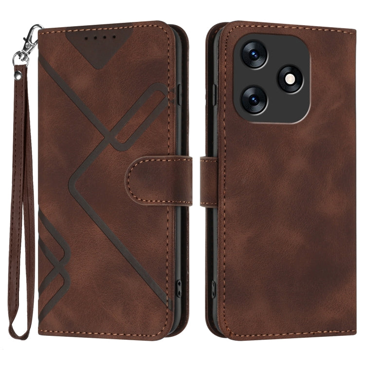Line Pattern Skin Feel Leather Phone Case, For Tecno Camon 30 Pro, For Tecno Pova 6 Pro, For Tecno Spark 20 Pro, For Tecno Spark 20, For Tecno Spark Go 2024, For Tecno Camon 20 Premier, For Tecno Camon 20 / 20 Pro 4G, For Tecno Spark 10C               ...