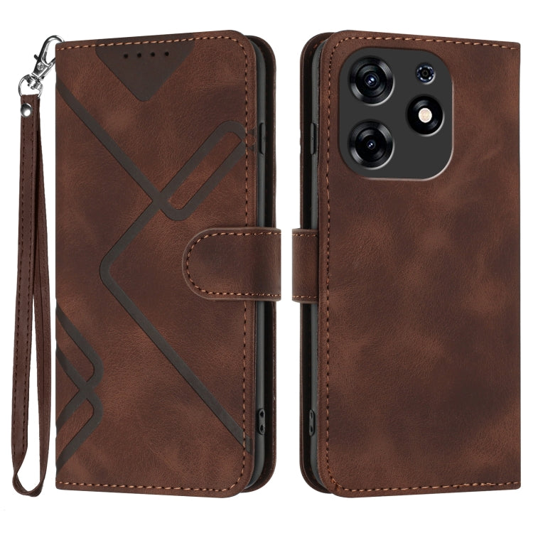 Line Pattern Skin Feel Leather Phone Case, For Tecno Camon 30 Pro, For Tecno Pova 6 Pro, For Tecno Spark 20 Pro, For Tecno Spark 20, For Tecno Spark Go 2024, For Tecno Camon 20 Premier, For Tecno Camon 20 / 20 Pro 4G, For Tecno Spark 10C               ...