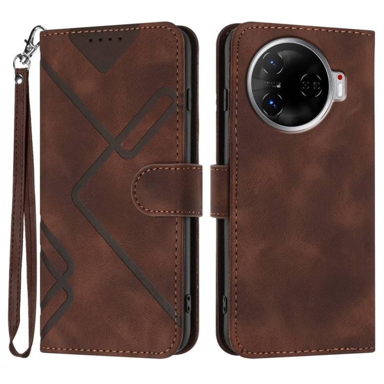 Line Pattern Skin Feel Leather Phone Case, For Tecno Camon 30 Pro, For Tecno Pova 6 Pro, For Tecno Spark 20 Pro, For Tecno Spark 20, For Tecno Spark Go 2024, For Tecno Camon 20 Premier, For Tecno Camon 20 / 20 Pro 4G, For Tecno Spark 10C               ...