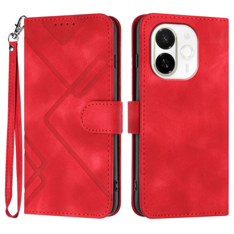 Line Pattern Skin Feel Leather Phone Case, For Tecno Pova Curve 2 5G, For Tecno Spark Go 3 / Pop 20 4G, For Tecno Spark 50 4G, For Tecno Camon 50 Pro 4G, For Tecno Camon 50 4G, For Tecno Spark Slim, For Tecno Spark 40 4G, For Tecno Pova Curve          ...