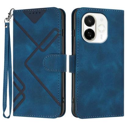 Line Pattern Skin Feel Leather Phone Case, For Tecno Pova Curve 2 5G, For Tecno Spark Go 3 / Pop 20 4G, For Tecno Spark 50 4G, For Tecno Camon 50 Pro 4G, For Tecno Camon 50 4G, For Tecno Spark Slim, For Tecno Spark 40 4G, For Tecno Pova Curve          ...