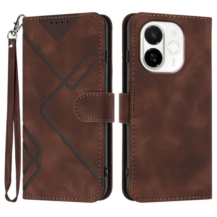 Line Pattern Skin Feel Leather Phone Case, For Tecno Pova Curve 2 5G, For Tecno Spark Go 3 / Pop 20 4G, For Tecno Spark 50 4G, For Tecno Camon 50 Pro 4G, For Tecno Camon 50 4G, For Tecno Spark Slim, For Tecno Spark 40 4G, For Tecno Pova Curve          ...