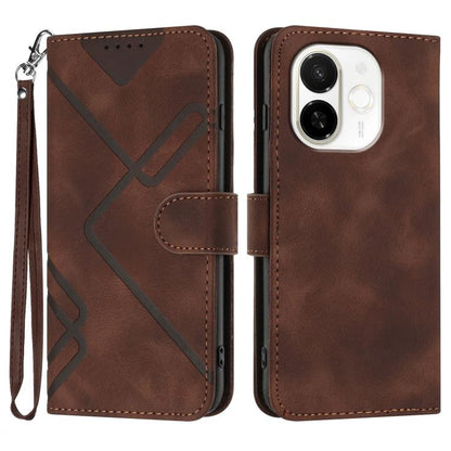 Line Pattern Skin Feel Leather Phone Case, For Tecno Pova Curve 2 5G, For Tecno Spark Go 3 / Pop 20 4G, For Tecno Spark 50 4G, For Tecno Camon 50 Pro 4G, For Tecno Camon 50 4G, For Tecno Spark Slim, For Tecno Spark 40 4G, For Tecno Pova Curve          ...