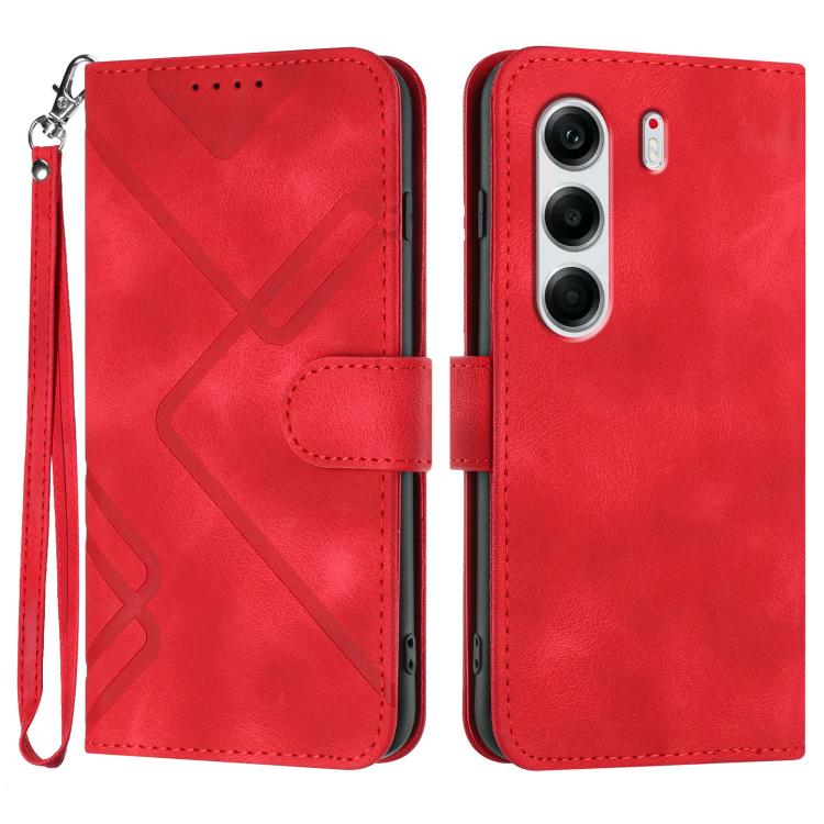 Line Pattern Skin Feel Leather Phone Case, For Tecno Pova Curve 2 5G, For Tecno Spark Go 3 / Pop 20 4G, For Tecno Spark 50 4G, For Tecno Camon 50 Pro 4G, For Tecno Camon 50 4G, For Tecno Spark Slim, For Tecno Spark 40 4G, For Tecno Pova Curve          ...