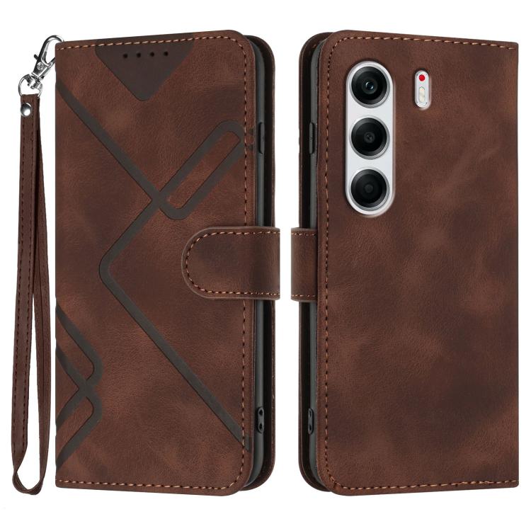 Line Pattern Skin Feel Leather Phone Case, For Tecno Pova Curve 2 5G, For Tecno Spark Go 3 / Pop 20 4G, For Tecno Spark 50 4G, For Tecno Camon 50 Pro 4G, For Tecno Camon 50 4G, For Tecno Spark Slim, For Tecno Spark 40 4G, For Tecno Pova Curve          ...