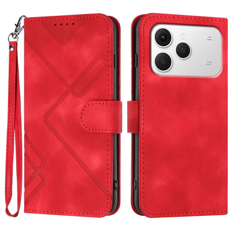 Line Pattern Skin Feel Leather Phone Case, For Tecno Pova Curve 2 5G, For Tecno Spark Go 3 / Pop 20 4G, For Tecno Spark 50 4G, For Tecno Camon 50 Pro 4G, For Tecno Camon 50 4G, For Tecno Spark Slim, For Tecno Spark 40 4G, For Tecno Pova Curve          ...