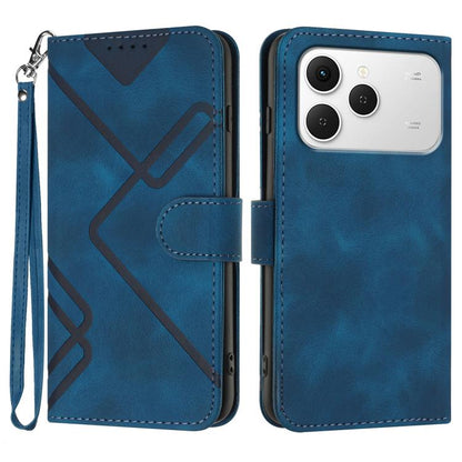 Line Pattern Skin Feel Leather Phone Case, For Tecno Pova Curve 2 5G, For Tecno Spark Go 3 / Pop 20 4G, For Tecno Spark 50 4G, For Tecno Camon 50 Pro 4G, For Tecno Camon 50 4G, For Tecno Spark Slim, For Tecno Spark 40 4G, For Tecno Pova Curve          ...