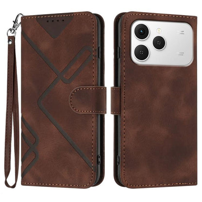 Line Pattern Skin Feel Leather Phone Case, For Tecno Pova Curve 2 5G, For Tecno Spark Go 3 / Pop 20 4G, For Tecno Spark 50 4G, For Tecno Camon 50 Pro 4G, For Tecno Camon 50 4G, For Tecno Spark Slim, For Tecno Spark 40 4G, For Tecno Pova Curve          ...