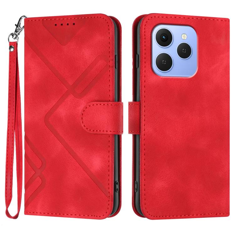Line Pattern Skin Feel Leather Phone Case, For Tecno Pova Curve 2 5G, For Tecno Spark Go 3 / Pop 20 4G, For Tecno Spark 50 4G, For Tecno Camon 50 Pro 4G, For Tecno Camon 50 4G, For Tecno Spark Slim, For Tecno Spark 40 4G, For Tecno Pova Curve          ...