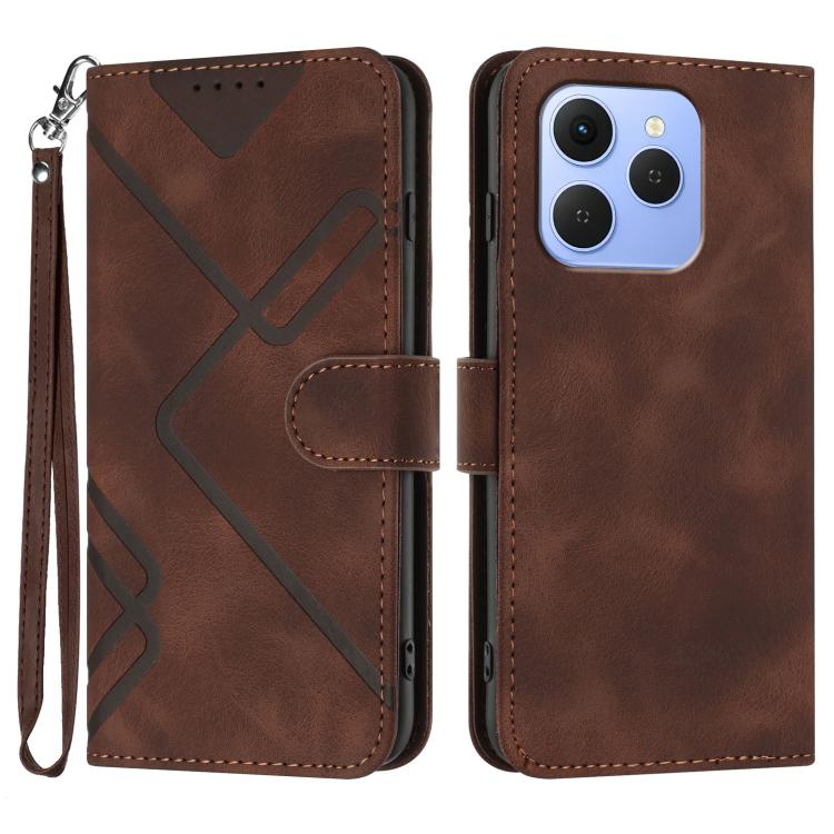 Line Pattern Skin Feel Leather Phone Case, For Tecno Pova Curve 2 5G, For Tecno Spark Go 3 / Pop 20 4G, For Tecno Spark 50 4G, For Tecno Camon 50 Pro 4G, For Tecno Camon 50 4G, For Tecno Spark Slim, For Tecno Spark 40 4G, For Tecno Pova Curve          ...