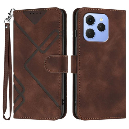 Line Pattern Skin Feel Leather Phone Case, For Tecno Pova Curve 2 5G, For Tecno Spark Go 3 / Pop 20 4G, For Tecno Spark 50 4G, For Tecno Camon 50 Pro 4G, For Tecno Camon 50 4G, For Tecno Spark Slim, For Tecno Spark 40 4G, For Tecno Pova Curve          ...
