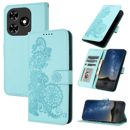 Datura Flower Embossed Flip Leather Phone Case, For Tecno Pova 6 Neo 5G / Spark 30 5G, For Tecno Spark 30 Pro 4G, For Tecno Spark 30 4G, For Tecno Spark Go 5G 2025 / Hot 60i 5G, For Tecno Camon 30 Pro, For Tecno Pova 6 Pro, For Tecno Spark 20 Pro      ...