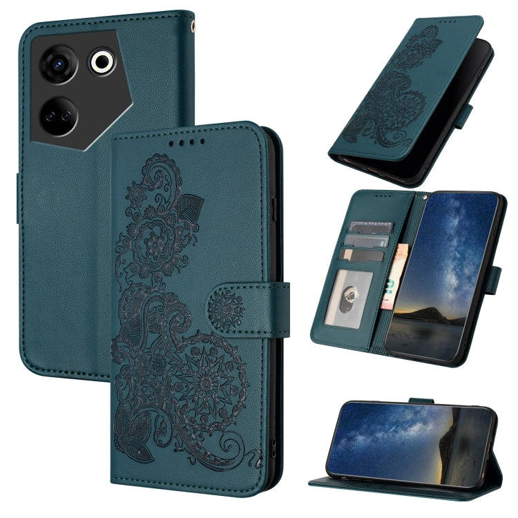 Datura Flower Embossed Flip Leather Phone Case, For Tecno Pova 6 Neo 5G / Spark 30 5G, For Tecno Spark 30 Pro 4G, For Tecno Spark 30 4G, For Tecno Spark Go 5G 2025 / Hot 60i 5G, For Tecno Camon 30 Pro, For Tecno Pova 6 Pro, For Tecno Spark 20 Pro      ...