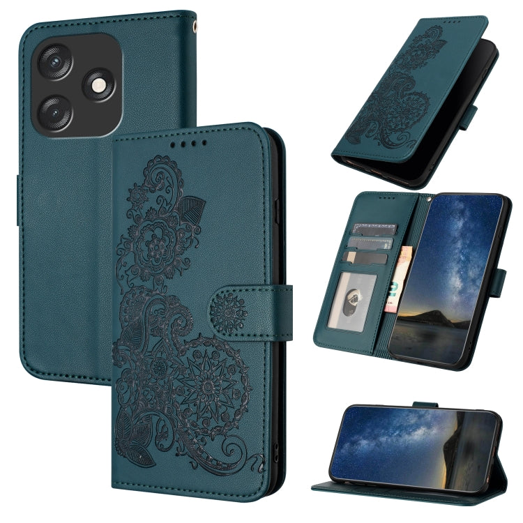 Datura Flower Embossed Flip Leather Phone Case, For Tecno Pova 6 Neo 5G / Spark 30 5G, For Tecno Spark 30 Pro 4G, For Tecno Spark 30 4G, For Tecno Spark Go 5G 2025 / Hot 60i 5G, For Tecno Camon 30 Pro, For Tecno Pova 6 Pro, For Tecno Spark 20 Pro      ...