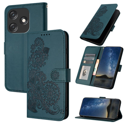 Datura Flower Embossed Flip Leather Phone Case, For Tecno Pova 6 Neo 5G / Spark 30 5G, For Tecno Spark 30 Pro 4G, For Tecno Spark 30 4G, For Tecno Spark Go 5G 2025 / Hot 60i 5G, For Tecno Camon 30 Pro, For Tecno Pova 6 Pro, For Tecno Spark 20 Pro      ...