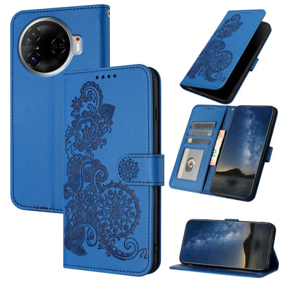 Datura Flower Embossed Flip Leather Phone Case, For Tecno Pova 6 Neo 5G / Spark 30 5G, For Tecno Spark 30 Pro 4G, For Tecno Spark 30 4G, For Tecno Spark Go 5G 2025 / Hot 60i 5G, For Tecno Camon 30 Pro, For Tecno Pova 6 Pro, For Tecno Spark 20 Pro      ...
