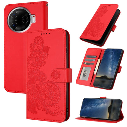 Datura Flower Embossed Flip Leather Phone Case, For Tecno Pova 6 Neo 5G / Spark 30 5G, For Tecno Spark 30 Pro 4G, For Tecno Spark 30 4G, For Tecno Spark Go 5G 2025 / Hot 60i 5G, For Tecno Camon 30 Pro, For Tecno Pova 6 Pro, For Tecno Spark 20 Pro      ...