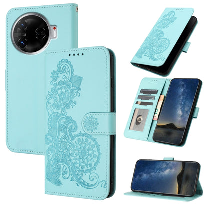 Datura Flower Embossed Flip Leather Phone Case, For Tecno Pova 6 Neo 5G / Spark 30 5G, For Tecno Spark 30 Pro 4G, For Tecno Spark 30 4G, For Tecno Spark Go 5G 2025 / Hot 60i 5G, For Tecno Camon 30 Pro, For Tecno Pova 6 Pro, For Tecno Spark 20 Pro      ...