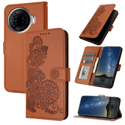Datura Flower Embossed Flip Leather Phone Case, For Tecno Pova 6 Neo 5G / Spark 30 5G, For Tecno Spark 30 Pro 4G, For Tecno Spark 30 4G, For Tecno Spark Go 5G 2025 / Hot 60i 5G, For Tecno Camon 30 Pro, For Tecno Pova 6 Pro, For Tecno Spark 20 Pro      ...