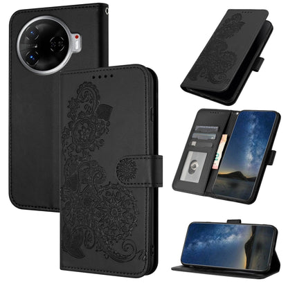 Datura Flower Embossed Flip Leather Phone Case, For Tecno Pova 6 Neo 5G / Spark 30 5G, For Tecno Spark 30 Pro 4G, For Tecno Spark 30 4G, For Tecno Spark Go 5G 2025 / Hot 60i 5G, For Tecno Camon 30 Pro, For Tecno Pova 6 Pro, For Tecno Spark 20 Pro      ...