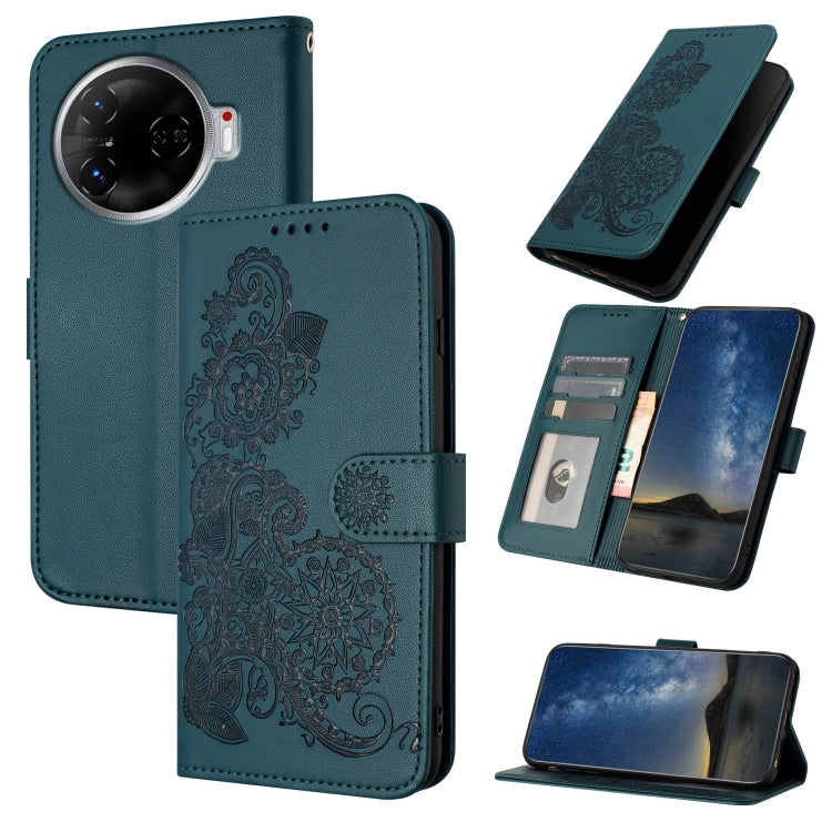 Datura Flower Embossed Flip Leather Phone Case, For Tecno Pova 6 Neo 5G / Spark 30 5G, For Tecno Spark 30 Pro 4G, For Tecno Spark 30 4G, For Tecno Spark Go 5G 2025 / Hot 60i 5G, For Tecno Camon 30 Pro, For Tecno Pova 6 Pro, For Tecno Spark 20 Pro      ...