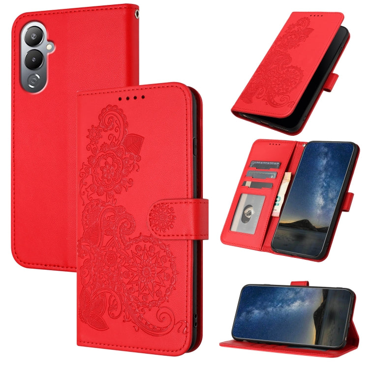 Datura Flower Embossed Flip Leather Phone Case, For Tecno Spark 10 4G, For Tecno Spark Go 2023, For Tecno Spark 10 Pro, For Tecno Pova 4