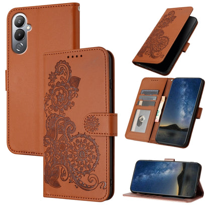 Datura Flower Embossed Flip Leather Phone Case, For Tecno Spark 10 4G, For Tecno Spark Go 2023, For Tecno Spark 10 Pro, For Tecno Pova 4