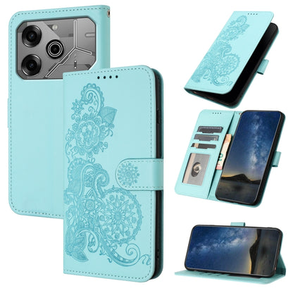 Datura Flower Embossed Flip Leather Phone Case, For Tecno Pova 6 Neo 5G / Spark 30 5G, For Tecno Spark 30 Pro 4G, For Tecno Spark 30 4G, For Tecno Spark Go 5G 2025 / Hot 60i 5G, For Tecno Camon 30 Pro, For Tecno Pova 6 Pro, For Tecno Spark 20 Pro      ...