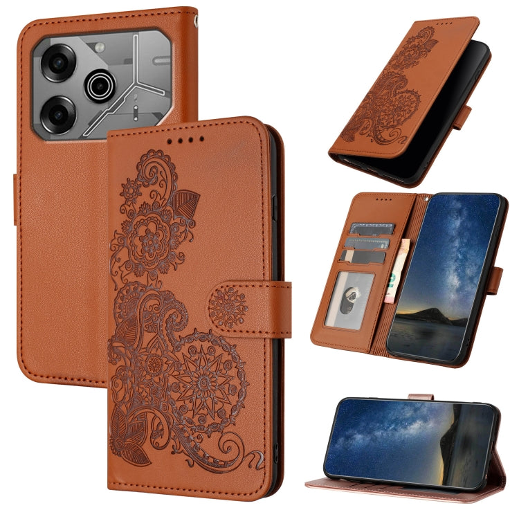 Datura Flower Embossed Flip Leather Phone Case, For Tecno Pova 6 Neo 5G / Spark 30 5G, For Tecno Spark 30 Pro 4G, For Tecno Spark 30 4G, For Tecno Spark Go 5G 2025 / Hot 60i 5G, For Tecno Camon 30 Pro, For Tecno Pova 6 Pro, For Tecno Spark 20 Pro      ...