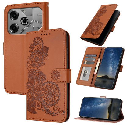 Datura Flower Embossed Flip Leather Phone Case, For Tecno Pova 6 Neo 5G / Spark 30 5G, For Tecno Spark 30 Pro 4G, For Tecno Spark 30 4G, For Tecno Spark Go 5G 2025 / Hot 60i 5G, For Tecno Camon 30 Pro, For Tecno Pova 6 Pro, For Tecno Spark 20 Pro      ...