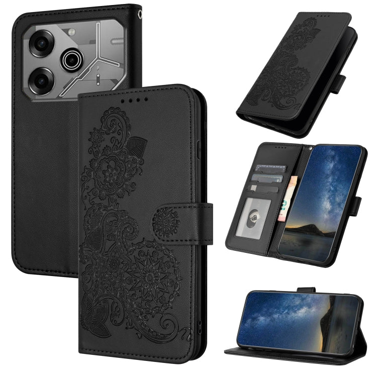 Datura Flower Embossed Flip Leather Phone Case, For Tecno Pova 6 Neo 5G / Spark 30 5G, For Tecno Spark 30 Pro 4G, For Tecno Spark 30 4G, For Tecno Spark Go 5G 2025 / Hot 60i 5G, For Tecno Camon 30 Pro, For Tecno Pova 6 Pro, For Tecno Spark 20 Pro      ...