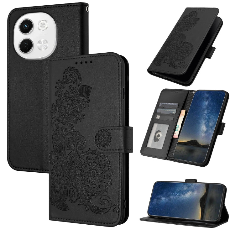 Datura Flower Embossed Flip Leather Phone Case, For Tecno Pova 6 Neo 5G / Spark 30 5G, For Tecno Spark 30 Pro 4G, For Tecno Spark 30 4G, For Tecno Spark Go 5G 2025 / Hot 60i 5G, For Tecno Camon 30 Pro, For Tecno Pova 6 Pro, For Tecno Spark 20 Pro      ...