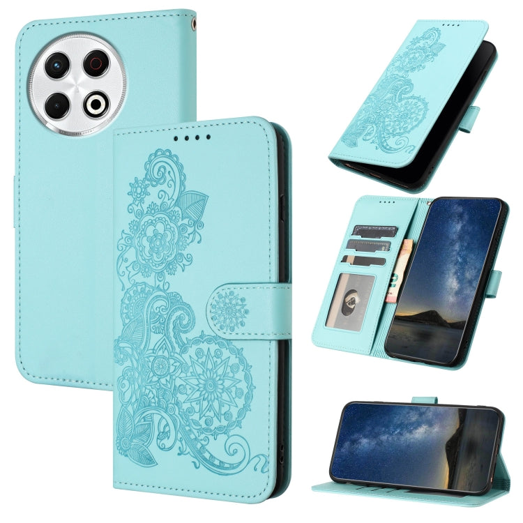 Datura Flower Embossed Flip Leather Phone Case, For Tecno Pova 6 Neo 5G / Spark 30 5G, For Tecno Spark 30 Pro 4G, For Tecno Spark 30 4G, For Tecno Spark Go 5G 2025 / Hot 60i 5G, For Tecno Camon 30 Pro, For Tecno Pova 6 Pro, For Tecno Spark 20 Pro      ...