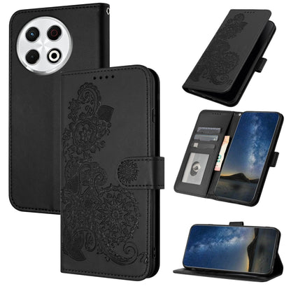 Datura Flower Embossed Flip Leather Phone Case, For Tecno Pova 6 Neo 5G / Spark 30 5G, For Tecno Spark 30 Pro 4G, For Tecno Spark 30 4G, For Tecno Spark Go 5G 2025 / Hot 60i 5G, For Tecno Camon 30 Pro, For Tecno Pova 6 Pro, For Tecno Spark 20 Pro      ...