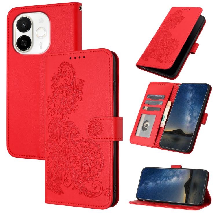 Datura Flower Embossed Flip Leather Phone Case, For Tecno Pova Curve 2 5G, For Tecno Spark Go 3 / Pop 20 4G, For Tecno Spark 50 4G, For Tecno Camon 50 Pro 4G, For Tecno Camon 50 4G, For Tecno Spark Slim, For Tecno Spark 40 4G, For Tecno Pova Curve     ...