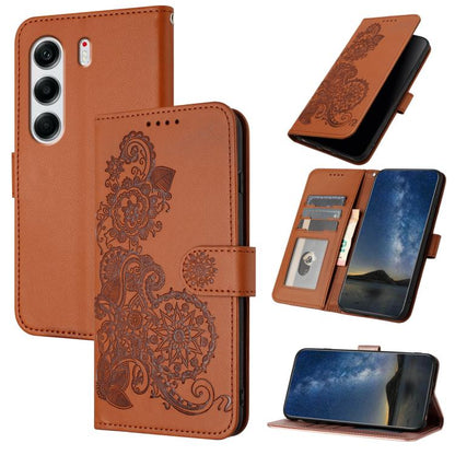 Datura Flower Embossed Flip Leather Phone Case, For Tecno Pova Curve 2 5G, For Tecno Spark Go 3 / Pop 20 4G, For Tecno Spark 50 4G, For Tecno Camon 50 Pro 4G, For Tecno Camon 50 4G, For Tecno Spark Slim, For Tecno Spark 40 4G, For Tecno Pova Curve     ...